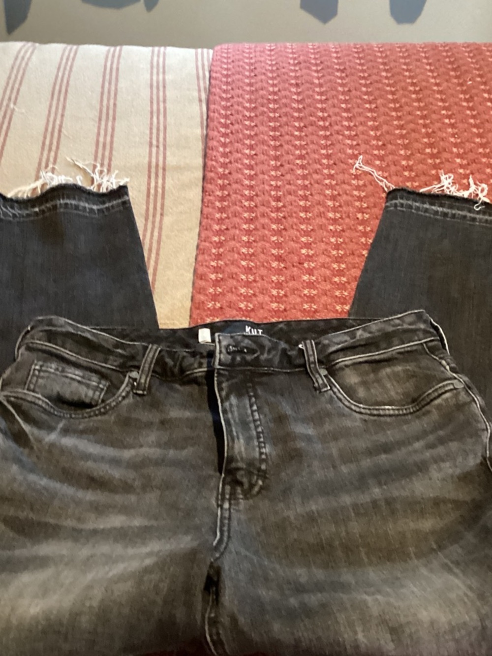 Kut from the Kloth Black Denim Jeans with Subtle Fading